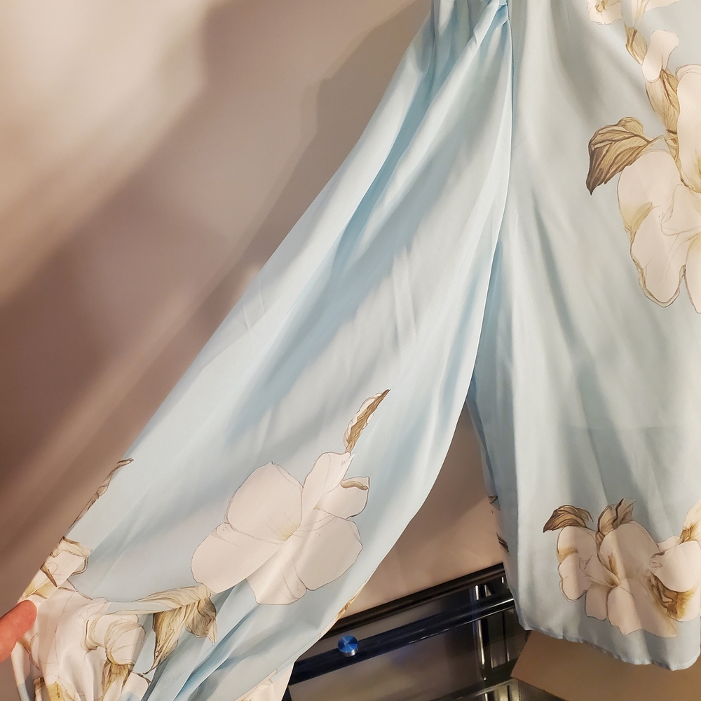 STYLEWE Light Blue Floral Ruffle Blouse - Picture 6 of 12